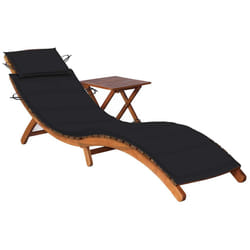 VidaXL 3061594 chaise d'extérieur Linge Siège rembourré Bois d'acacia Noir