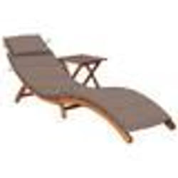 vidaXL Chaise longue de jardin avec table et coussin Bois d'acacia - TU
