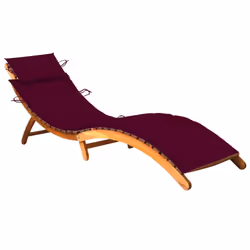 VidaXL 3061596, Linge, Siège rembourré, Bois d'acacia, Rouge, Polyester, 186 cm
