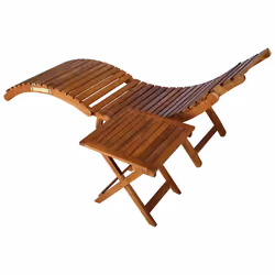 VidaXL 3061597 chaise d'extérieur Linge Siège rembourré Bois d'acacia Bleu - Vue supplémentaire 2