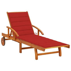vidaXL Chaise longue de jardin avec coussin Bois d'acacia solide - TU