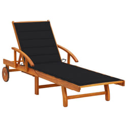 VidaXL 3061609 chaise d'extérieur Linge Siège rembourré Bois d'acacia Noir