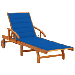 vidaXL Chaise longue de jardin avec coussin Bois d'acacia solide - TU