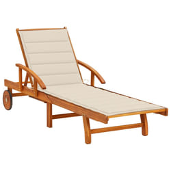 VidaXL 3061619 chaise d'extérieur Linge Siège rembourré Bois d'acacia Crème
