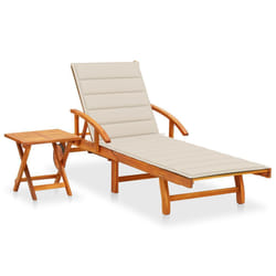 VidaXL 3061620 chaise d'extérieur Linge Siège rembourré Bois d'acacia Beige