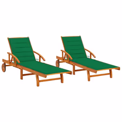 VidaXL 3061622, Linge, Siège rembourré, Bois d'acacia, Vert, Polyester, 670 mm