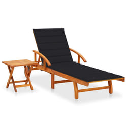 VidaXL 3061624 chaise d'extérieur Linge Siège rembourré Bois d'acacia Noir