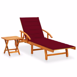 VidaXL 3061626, Linge, Siège rembourré, Bois d'acacia, Rouge, Polyester, 670 mm