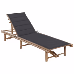 VidaXL 3061632, Linge, Siège rembourré, Bambou, Anthracite, Polyester, 650 mm