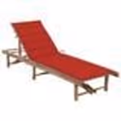 vidaXL Chaise longue de jardin avec coussin Bambou - TU