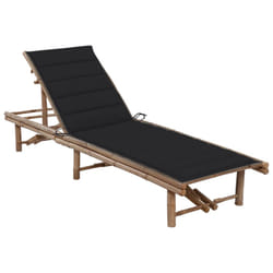 VidaXL 3061639 chaise d'extérieur Linge Siège rembourré Bambou Noir