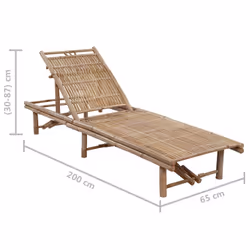 VidaXL 3061640 chaise d'extérieur Linge Siège rembourré Bambou Taupe - Vue supplémentaire 6