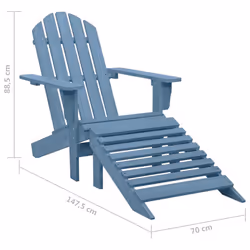 VidaXL 315865 chaise d'extérieur Terrace Siège rembourré Bois de pin Bleu - Vue supplémentaire 8
