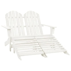 vidaXL Chaise de jardin Adirondack 2 places et repose-pied sapin blanc - TU
