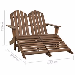 VidaXL 315911 chaise d'extérieur Terrace Siège rembourré Bois de pin Marron - Vue supplémentaire 8