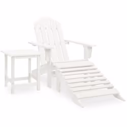 Détendez-vous dans le jardin ou sur la terrasse dans cette chaise Adirondack tendance et confortable avec pouf et table ! Cet ...