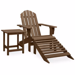 Détendez-vous dans le jardin ou sur la terrasse dans cette chaise Adirondack tendance et confortable avec pouf et table ! Cet ...