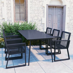 Vidaxl - Ensemble à dîner d'extérieur 7 pcs Rotin pvc Noir
