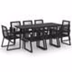 vidaXL Ensemble à manger d'extérieur 9 pcs Rotin PVC Noir - TU