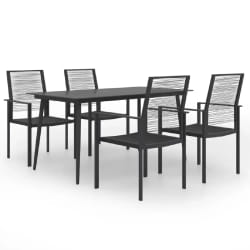 vidaXL Ensemble à manger de jardin 5 pcs - Noir