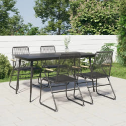 vidaXL Ensemble de jardin 5 pcs - Noir