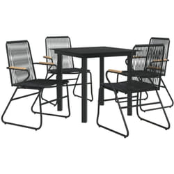Vidaxl - Ensemble à manger de jardin 5 pcs Noir Rotin pvc