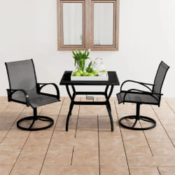 vidaXL Ensemble à manger de jardin 3 pcs textilène et acier - TU