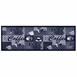 vidaXL Tapis de sol de cuisine lavable Bleu café 45x150 cm - TU