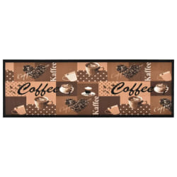 vidaXL Tapis de cuisine lavable Marron café 60x300 cm - TU