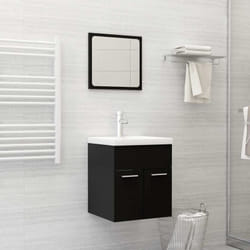 Ensemble de meubles de salle de bain 2 pcs Noir Aggloméré - Vidaxl