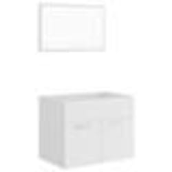 vidaXL Ensemble de meubles salle de bain 2 pcs Blanc Bois d'ingénierie - TU