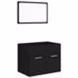 vidaXL Ensemble de meubles salle de bain 2 pcs Noir Bois d'ingénierie - TU