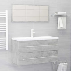 Ensemble de meubles de salle de bain 2 pcs Gris béton Aggloméré Vidaxl
