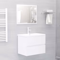 Avec cet ensemble de meubles de salle de bain, vous pouvez créer un espace de rangement supplémentaire pour votre salle de ba ...