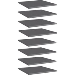 Panneaux de bibliothèque 8 pcs gris brillant bois d'ingénierie Vidaxl