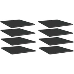 Panneaux de bibliothèque 8 pcs noir brillant bois d'ingénierie Vidaxl