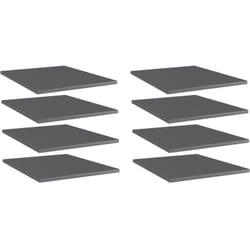 Panneaux de bibliothèque 8 pcs gris brillant bois d'ingénierie Vidaxl