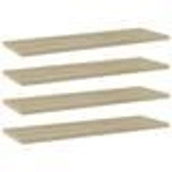 vidaXL Panneau de bibliothèque 4pcs Chêne sonoma 60x20x1,5cm Aggloméré