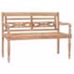 vidaXL Banc Batavia 120 cm Huilé en blanc Bois de teck solide - TU