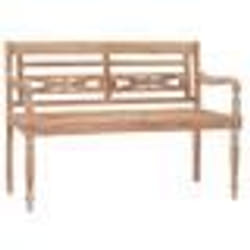 vidaXL Banc Batavia 120 cm Huilé en blanc Bois de teck solide - TU