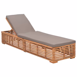 VidaXL 316038, Linge, Siège rembourré, Polyester, Teck, Gris, 2000 mm, 600 mm