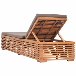 VidaXL 316038 chaise d'extérieur Linge Siège rembourré Polyester, Teck Gris - Vue supplémentaire 4