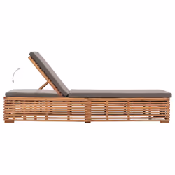 VidaXL 316038 chaise d'extérieur Linge Siège rembourré Polyester, Teck Gris - Vue supplémentaire 5