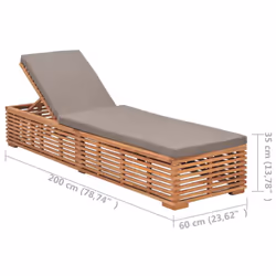 VidaXL 316038 chaise d'extérieur Linge Siège rembourré Polyester, Teck Gris - Vue supplémentaire 8