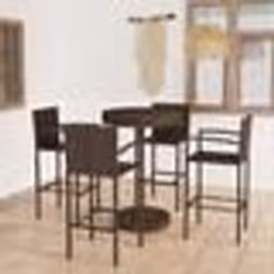vidaXL Ensemble de bar de jardin 5 pcs Résine tressée Marron - TU