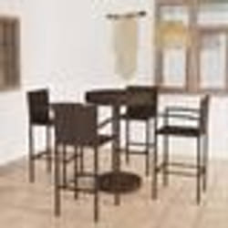 vidaXL Ensemble de bar de jardin 5 pcs Résine tressée Marron - TU