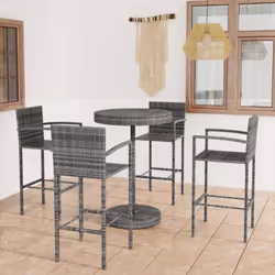 Cet ensemble élégant de bar de jardin vous permet de passer des moments agréables et confortables avec votre famille et vos a ...