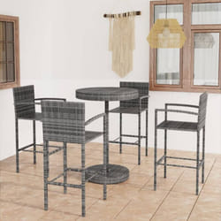 Vidaxl - Ensemble de bar de jardin 5 pcs Résine tressée Gris
