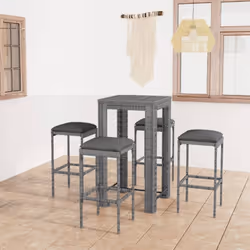 Cet ensemble élégant de bar de jardin vous permet de passer des moments agréables et confortables avec votre famille et vos a ...