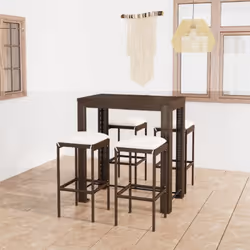 Cet ensemble élégant de bar de jardin vous permet de passer des moments agréables et confortables avec votre famille et vos a ...